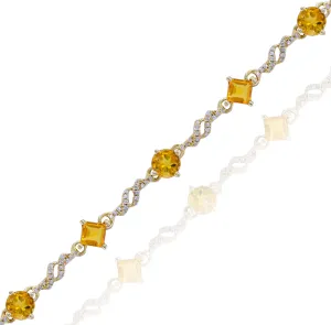 0.40ct Diamond and 4.02ct Citrine Bracelet set in 14KT Yellow Gold / JBCB150032J