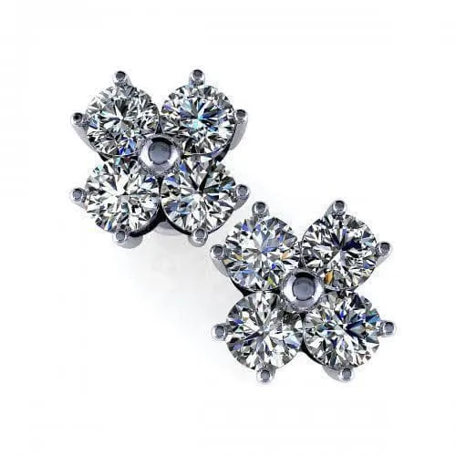 0.50-1.50 CT Round Cut Diamonds - Diamond Earrings