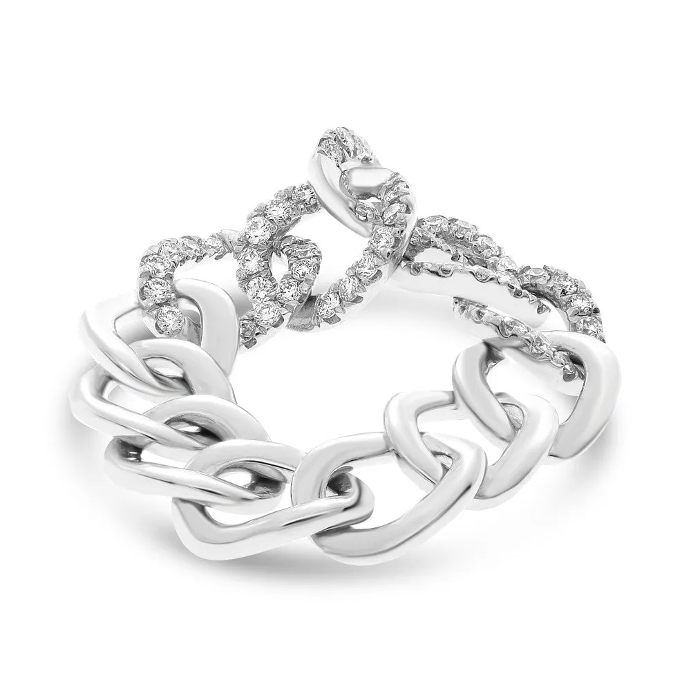 14k Diamond Chain Link Ring