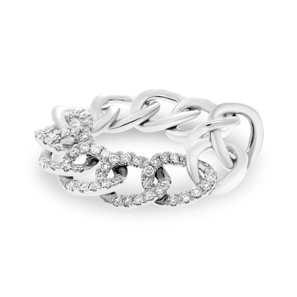 14k Diamond Chain Link Ring