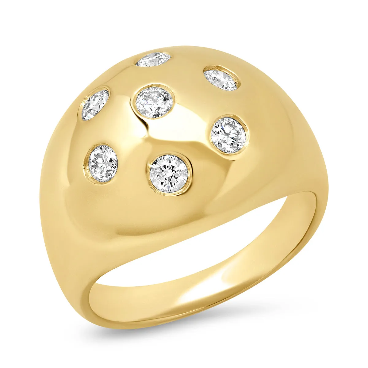 14K Dome Diamond Ring