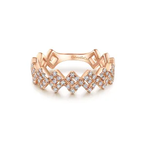 14K Rose Gold Diamond Fashion Band