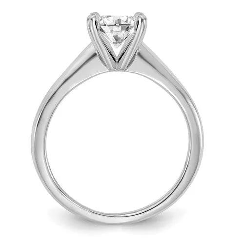 14k White Gold 6.5mm Round 1 CT D E F Pure Light Moissanite Solitaire Engagement Ring