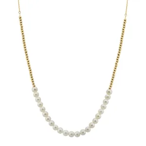 14k Yellow Gold Pearl Necklace