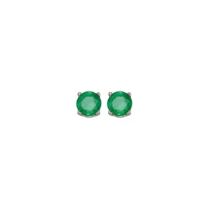 14Kt White Gold Emerald 1/2Ctw Earring