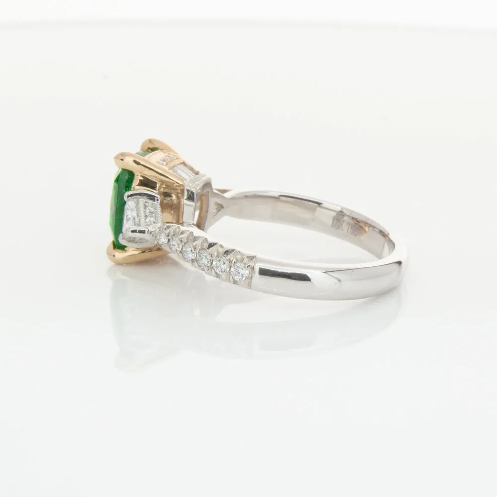 18ct White & Yellow Gold 2.67ct Emerald & Diamond Ring
