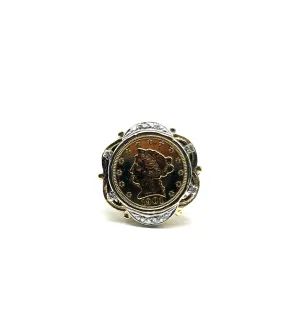 1901 Liberty 2 1/2 Dollar Coin Ring