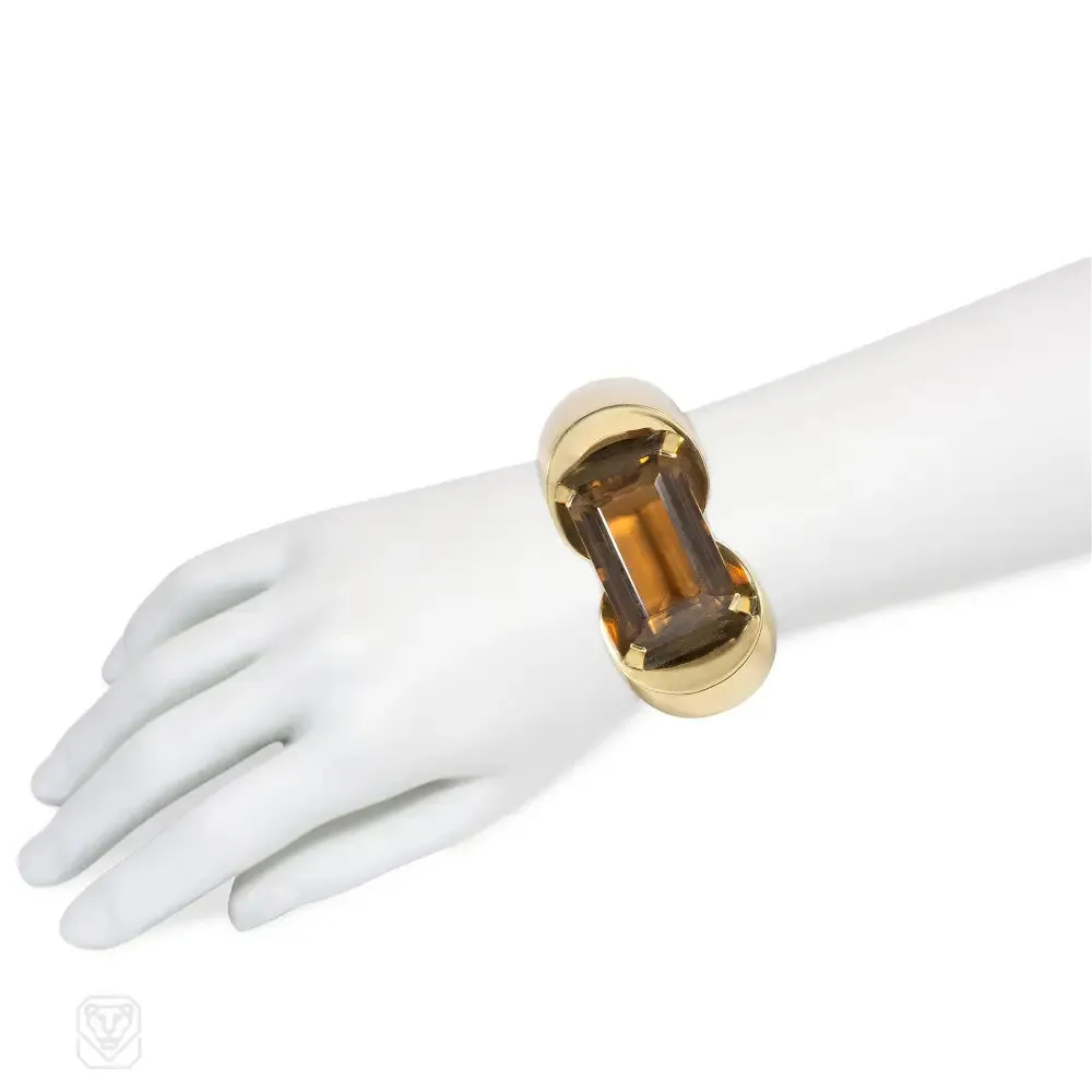 1940s Trabert, Hoeffer, & Mauboussin gold and citrine bracelet