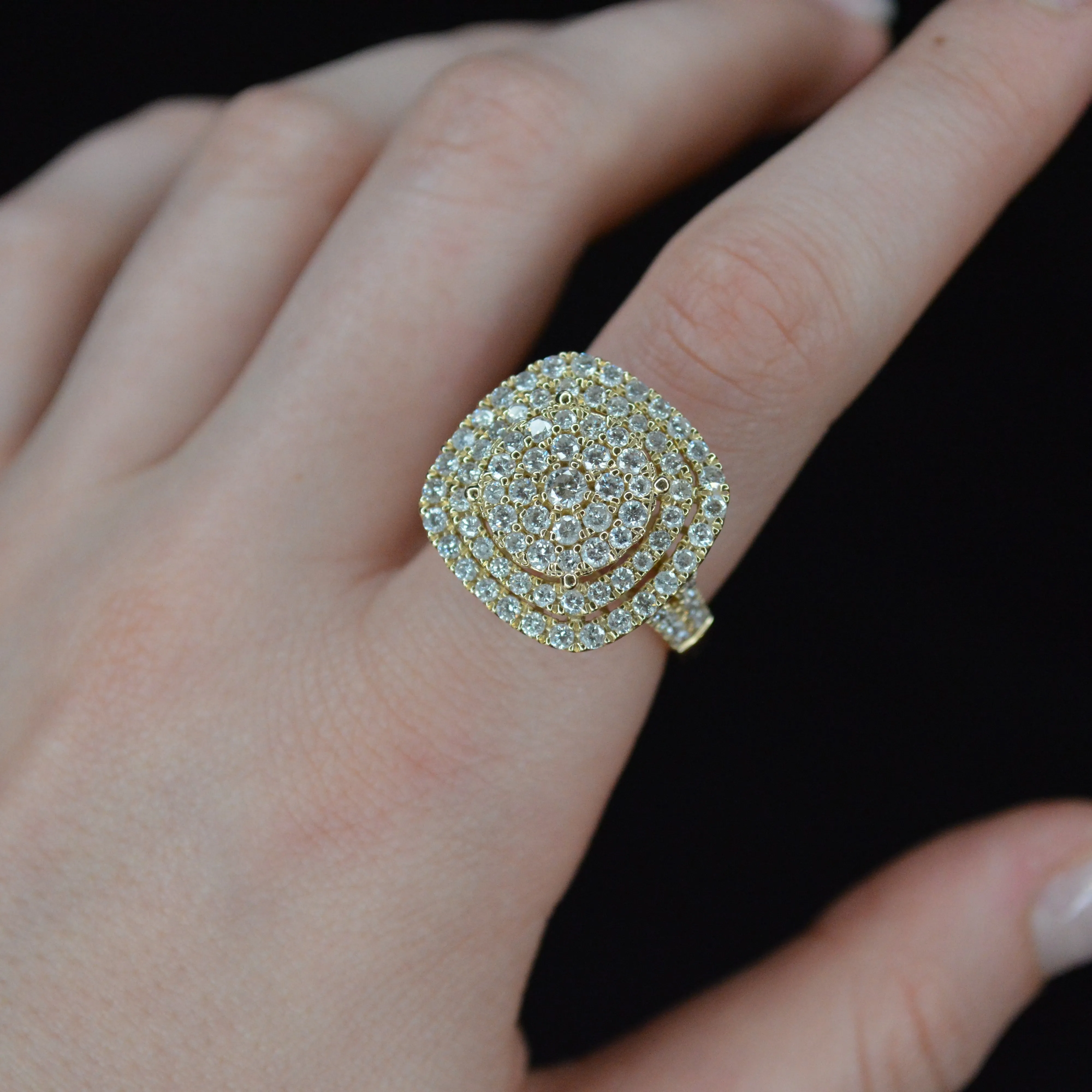 2.00ct Diamond 14K Gold Pave Cocktail Ring