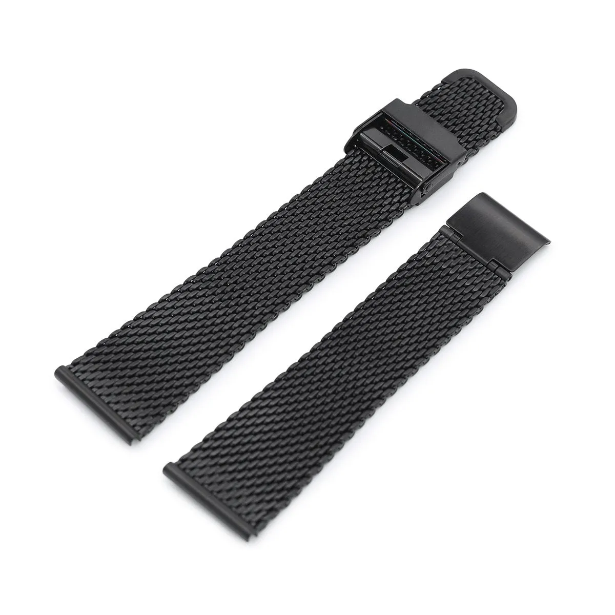 20mm, 22mm Tapered Milanese Wire Mesh Band, PVD Black