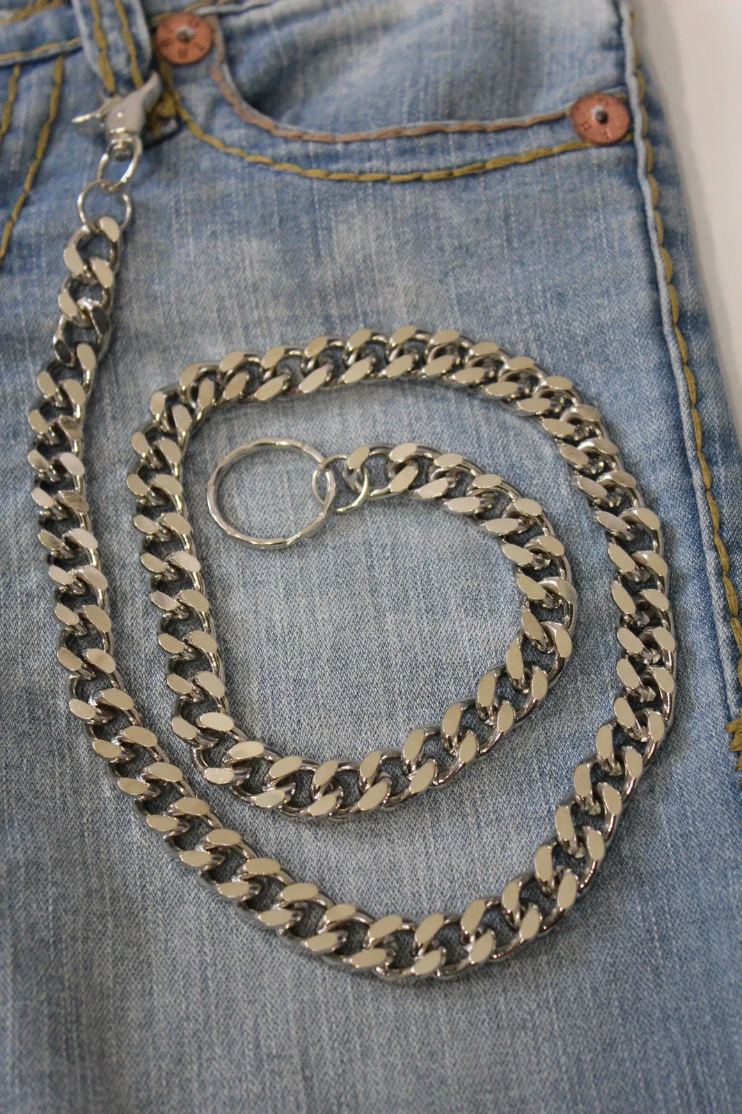 28" Classic Flat Link Wallet Chain