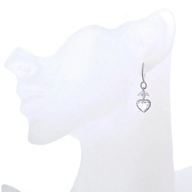 3.32 Carats Angels and Hearts Diamond Dangle Earrings GIA Certified