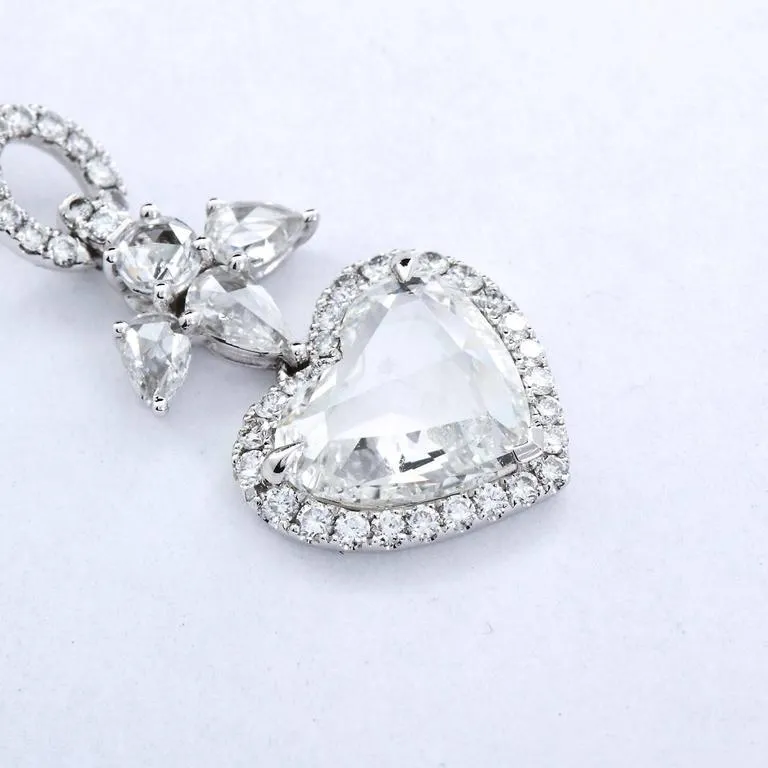 3.32 Carats Angels and Hearts Diamond Dangle Earrings GIA Certified