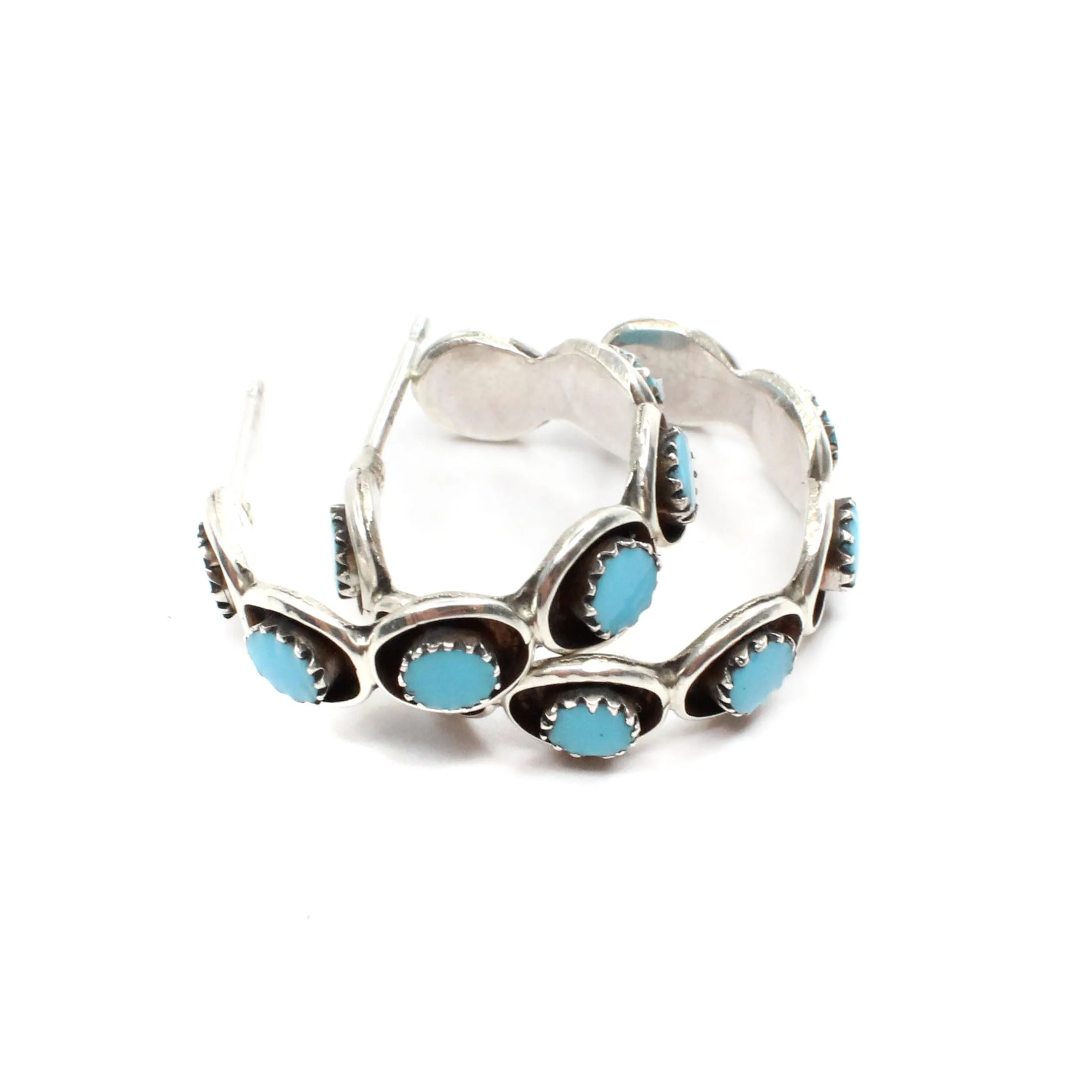 3/4" Zuni Hoops-Turquoise