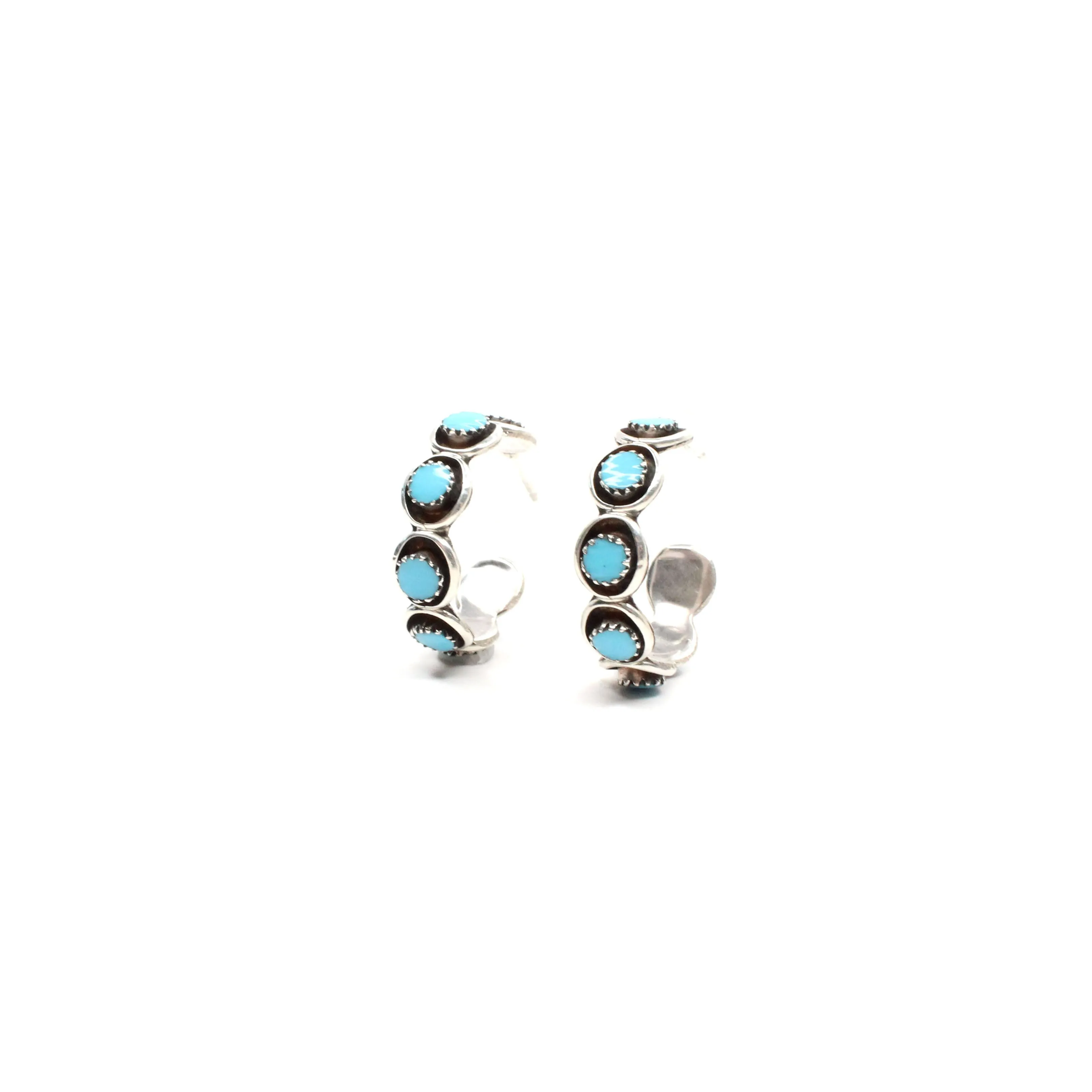 3/4" Zuni Hoops-Turquoise