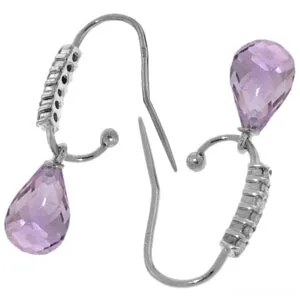 4.68 Carat 14K Solid White Gold Meet Me Somewhere Amethyst Diamond Ear