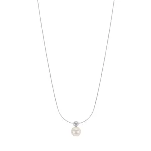 925 Sterling Silver 8MM Swarovski Pearl Pendant Necklace