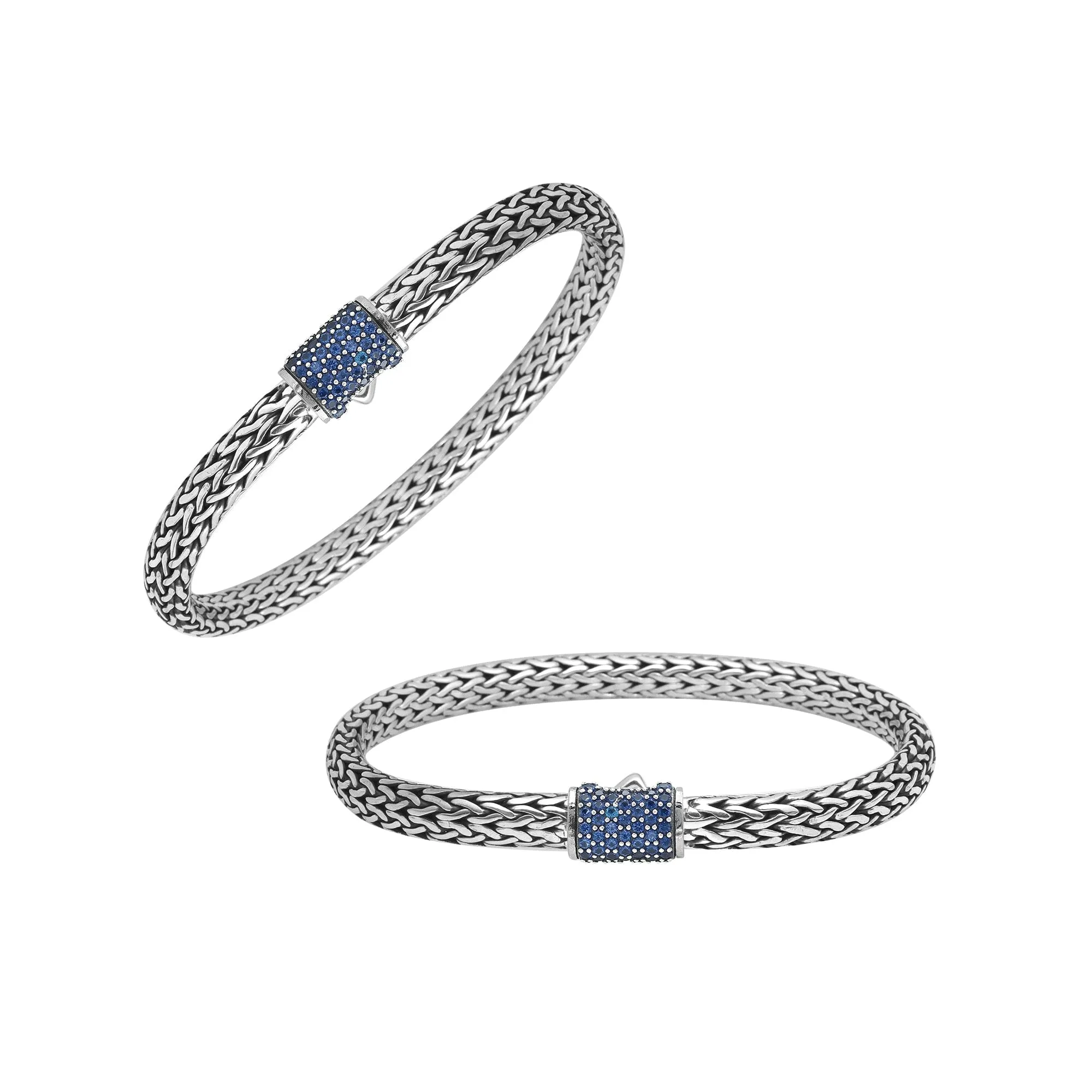 AB-1122-BT Sterling Silver Bracelet With Blue Topaz Q.