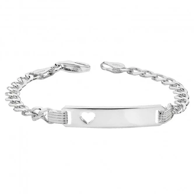 Acotis Silver ID Bracelet Heart Cut-Out for Babies G2223