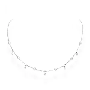 Akoya Cultured Pearl and Diamond Necklace