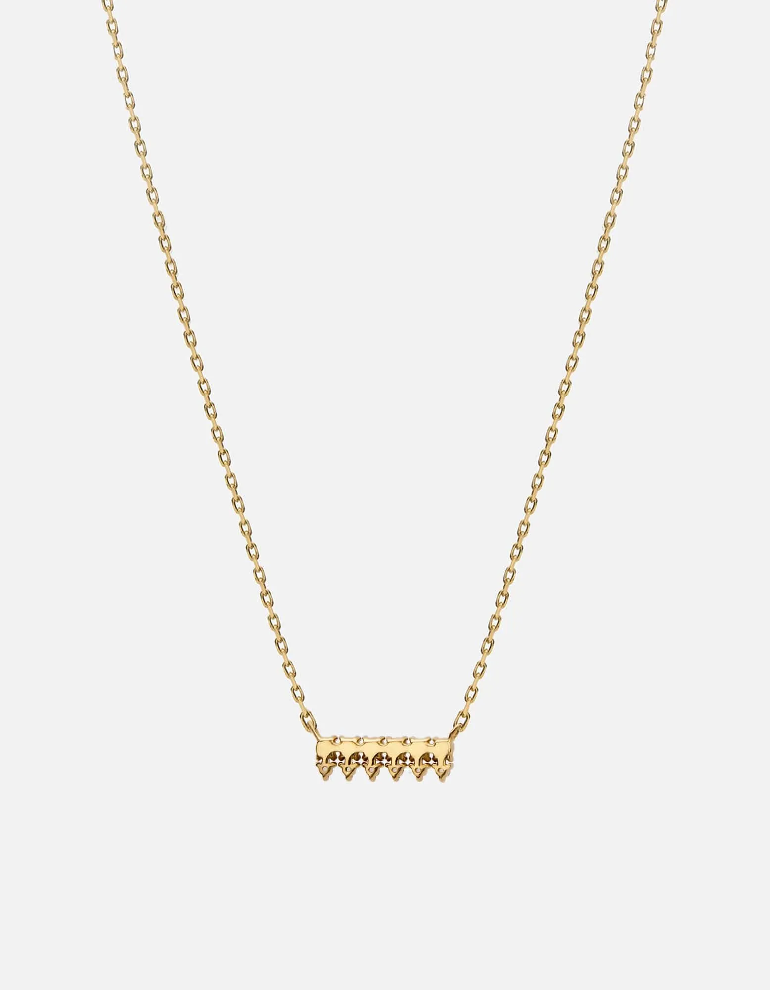 Aurea Pearl Necklace, 14k Gold Pavé