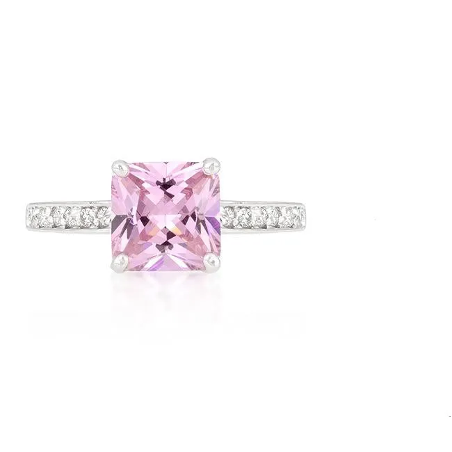 Barrie 2ct Pink Princess Solitaire Engagement Ring | 2.3ct | Sterling Silver