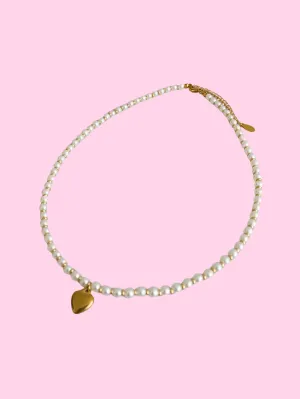 Bauble Heart & Pearl Necklace