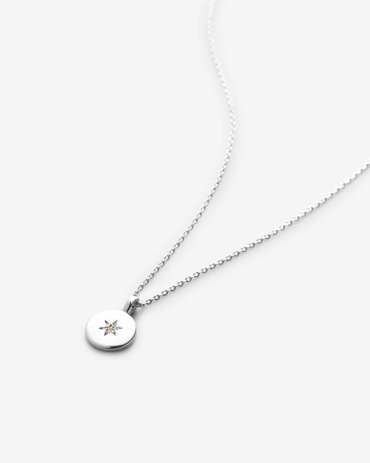 Birthstone Pendant Necklace — White Topaz