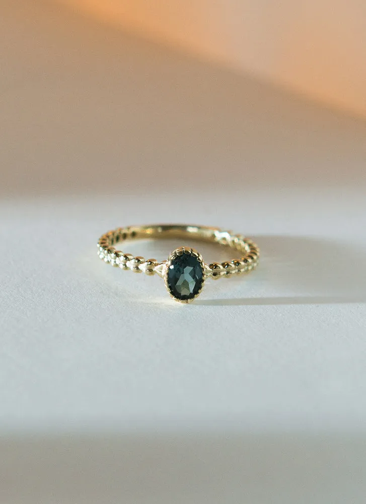 Caes london blue topaz ring 14k gold