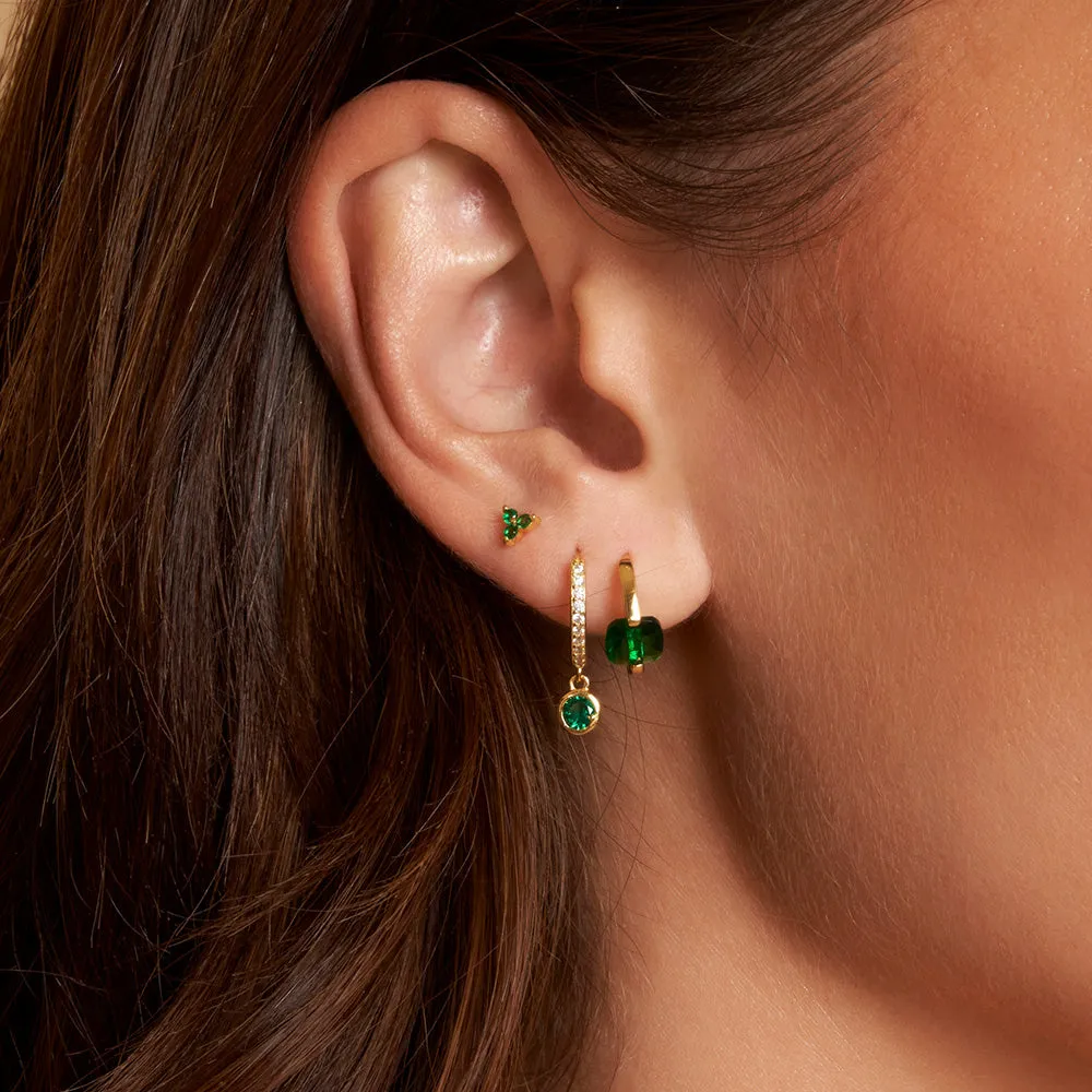 Cassia Stud Earrings - Emerald