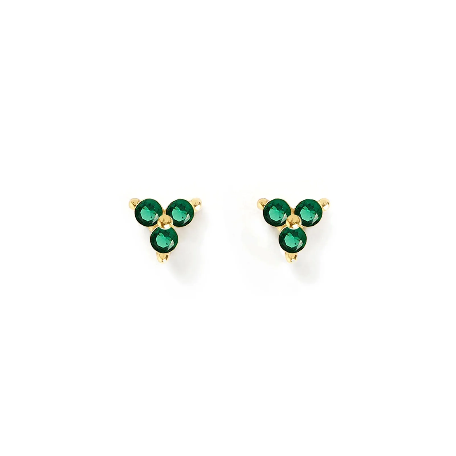 Cassia Stud Earrings - Emerald