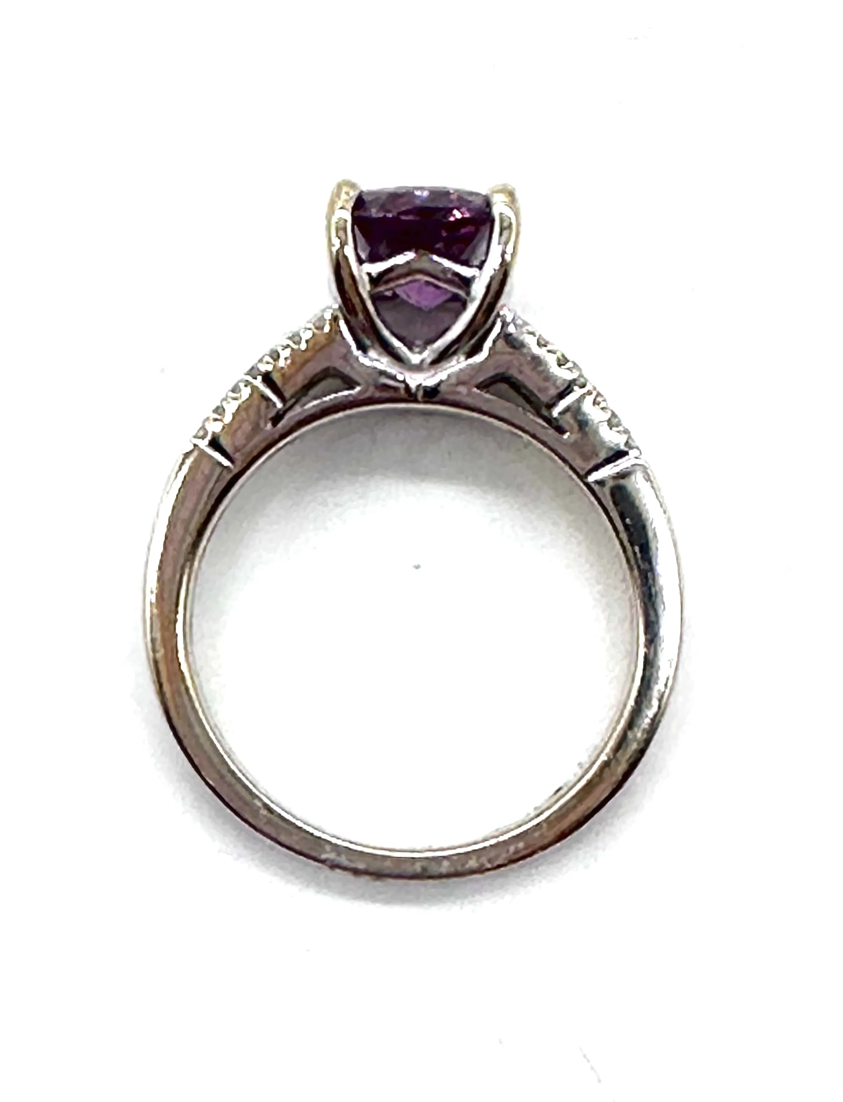 Certified pink sapphire and diamond ring