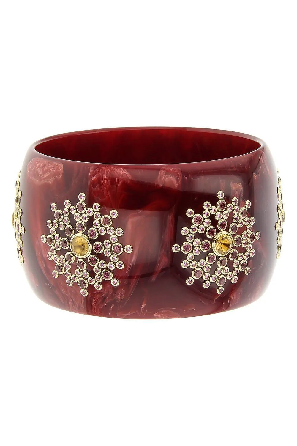 Citrine Garnet Red Bakelite Bangle