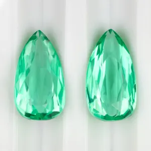 COLOMBIAN EMERALD PAIR PEAR SHAPE 7.16ct GIA CERTIFIED TEARDROP DANGLE EARRINGS