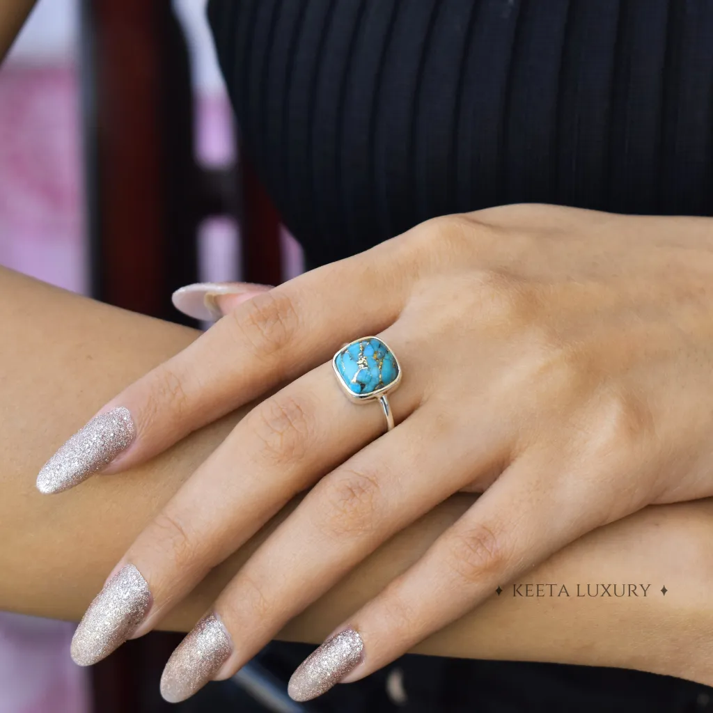 Cushion Conquer - Turquoise Ring