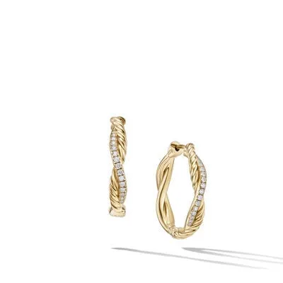 David Yurman 4mm Infinity 1 inch Hoop Earrings