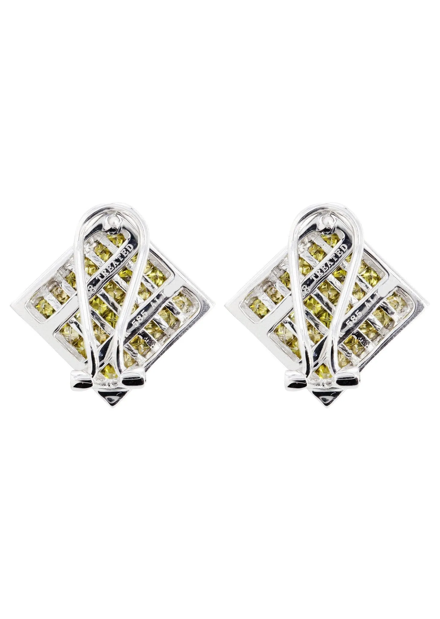 Diamond Earrings For Men | 2.39 Carats 14K White Gold