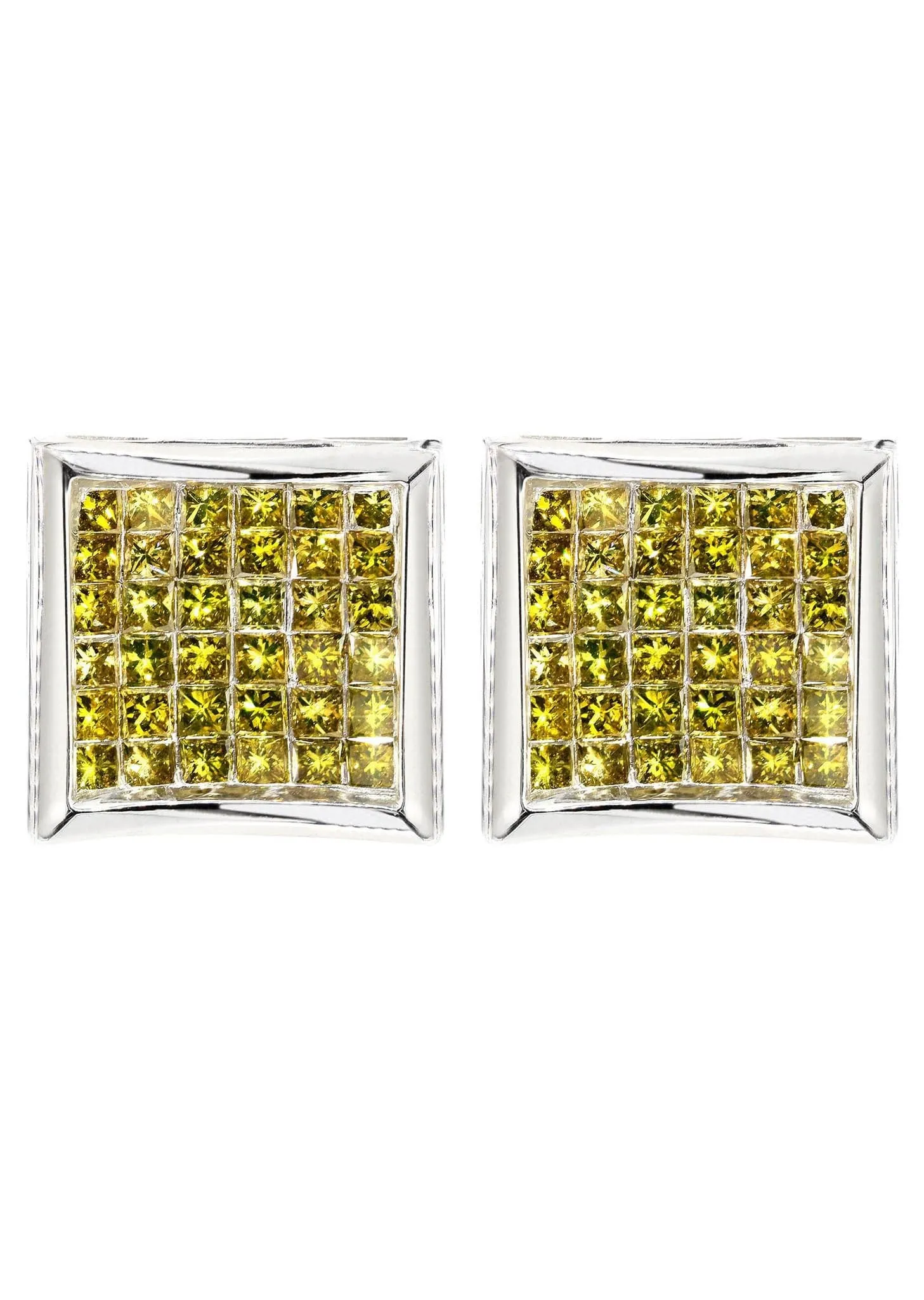 Diamond Earrings For Men | 2.39 Carats 14K White Gold