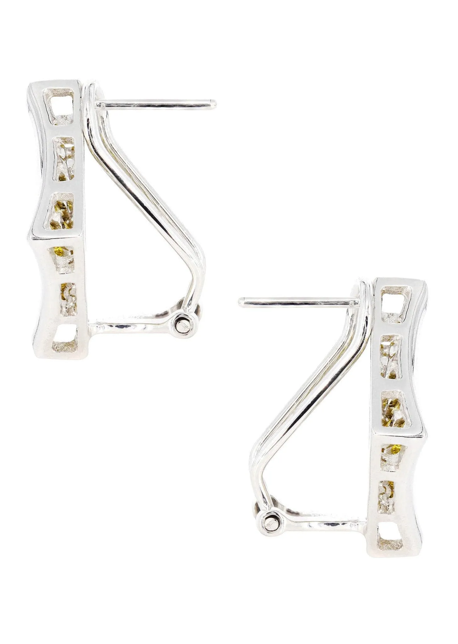 Diamond Earrings For Men | 2.39 Carats 14K White Gold