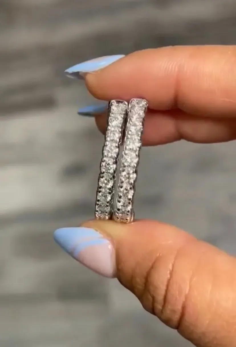 Diamond Eternity Hoop Earrings