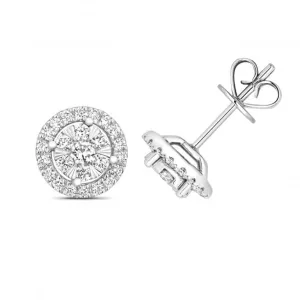 Diamond Jewellery 18ct White Gold Diamond Earrings EDQ327W