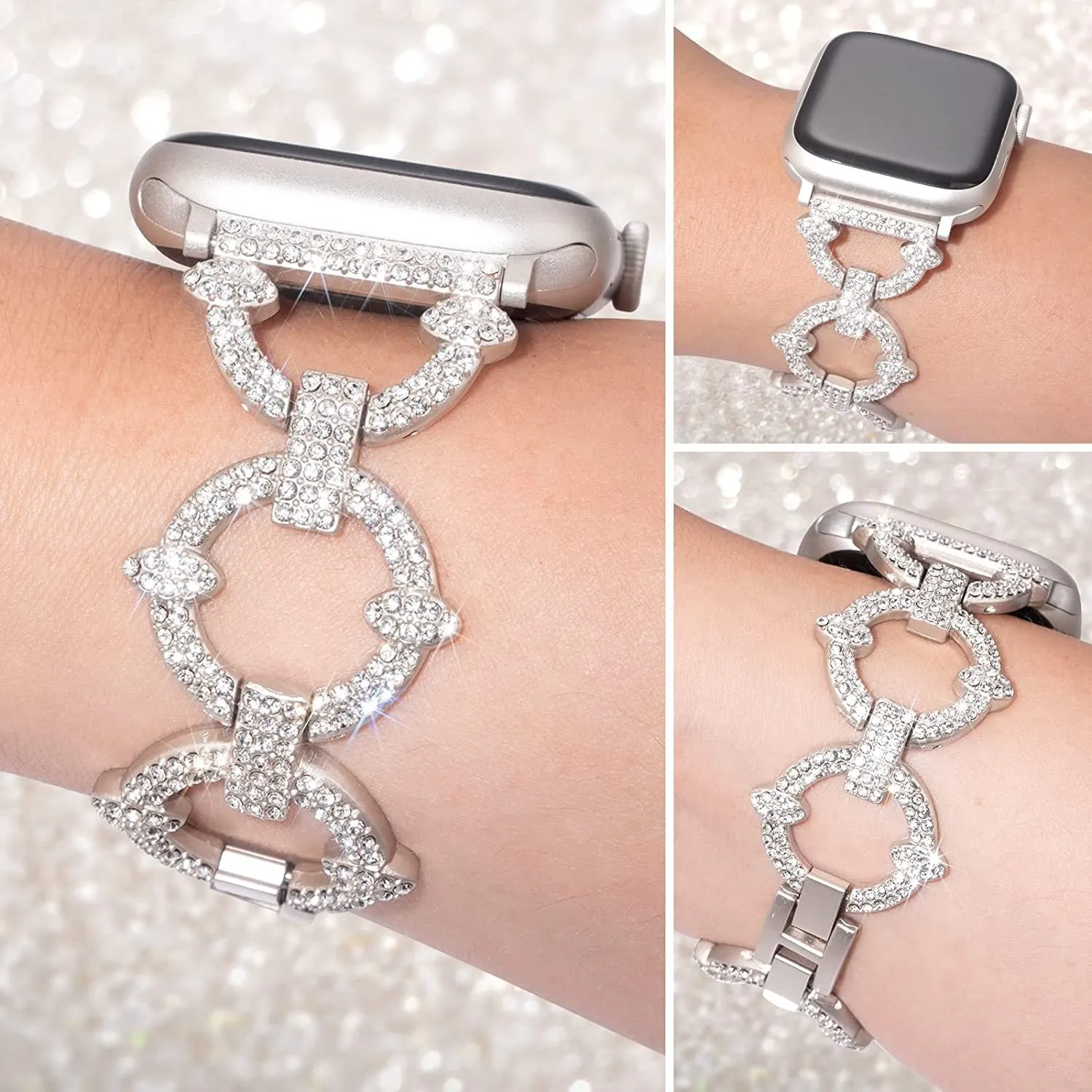 Diamond Metal Strap for Apple Watch Band Series 8 7  Butterfly Bracelet