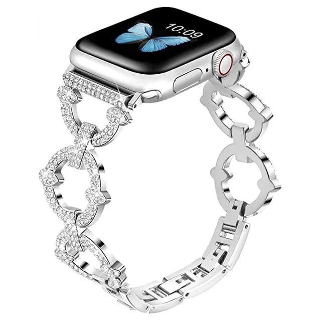 Diamond Metal Strap for Apple Watch Band Series 8 7  Butterfly Bracelet