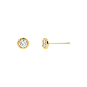 Diamond Solitaire Bezel Studs