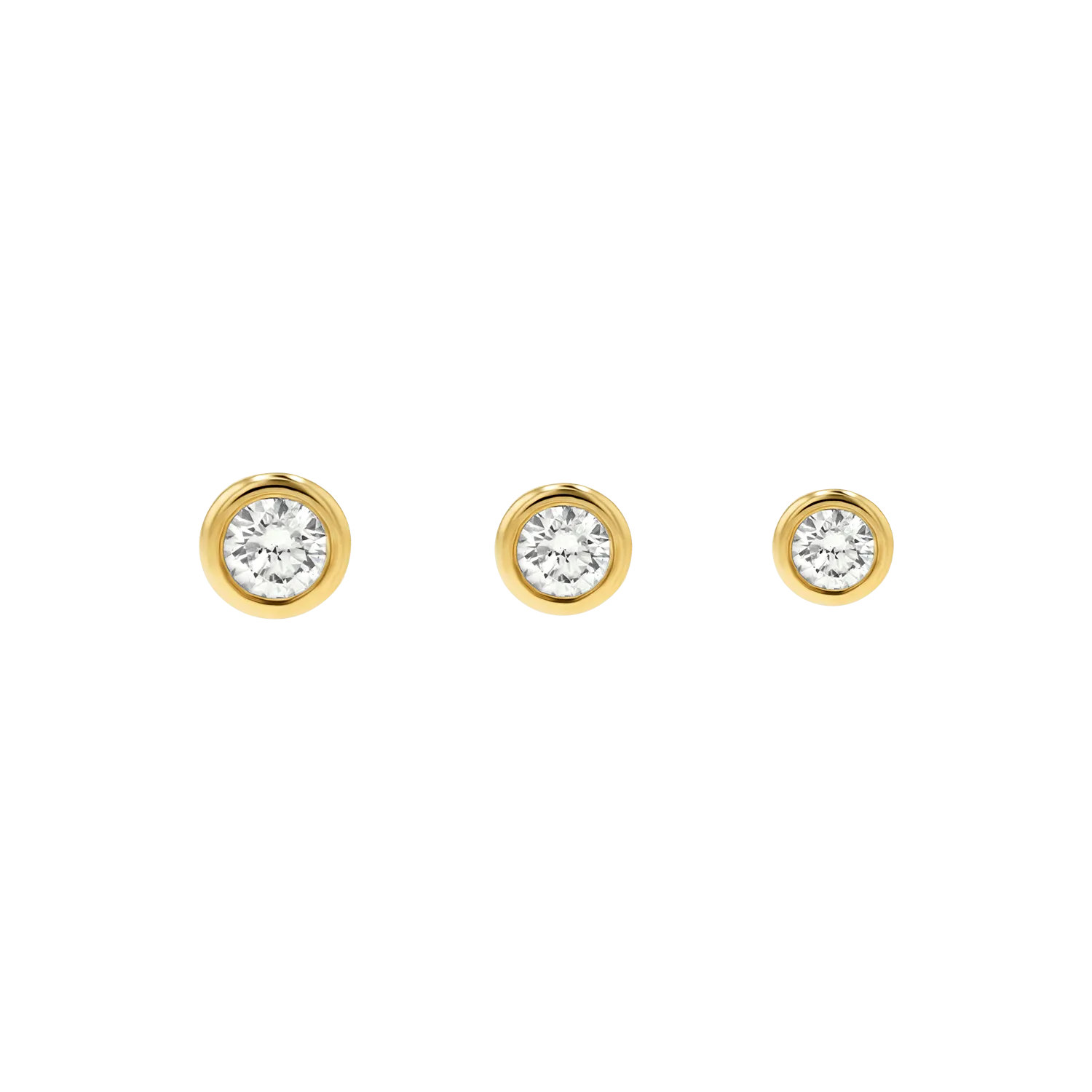 Diamond Solitaire Bezel Studs