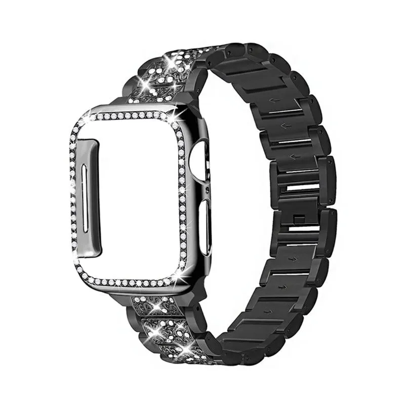 Diamond Strap Series  6 5 Premium Crystal Steel Bracelet Correa Case