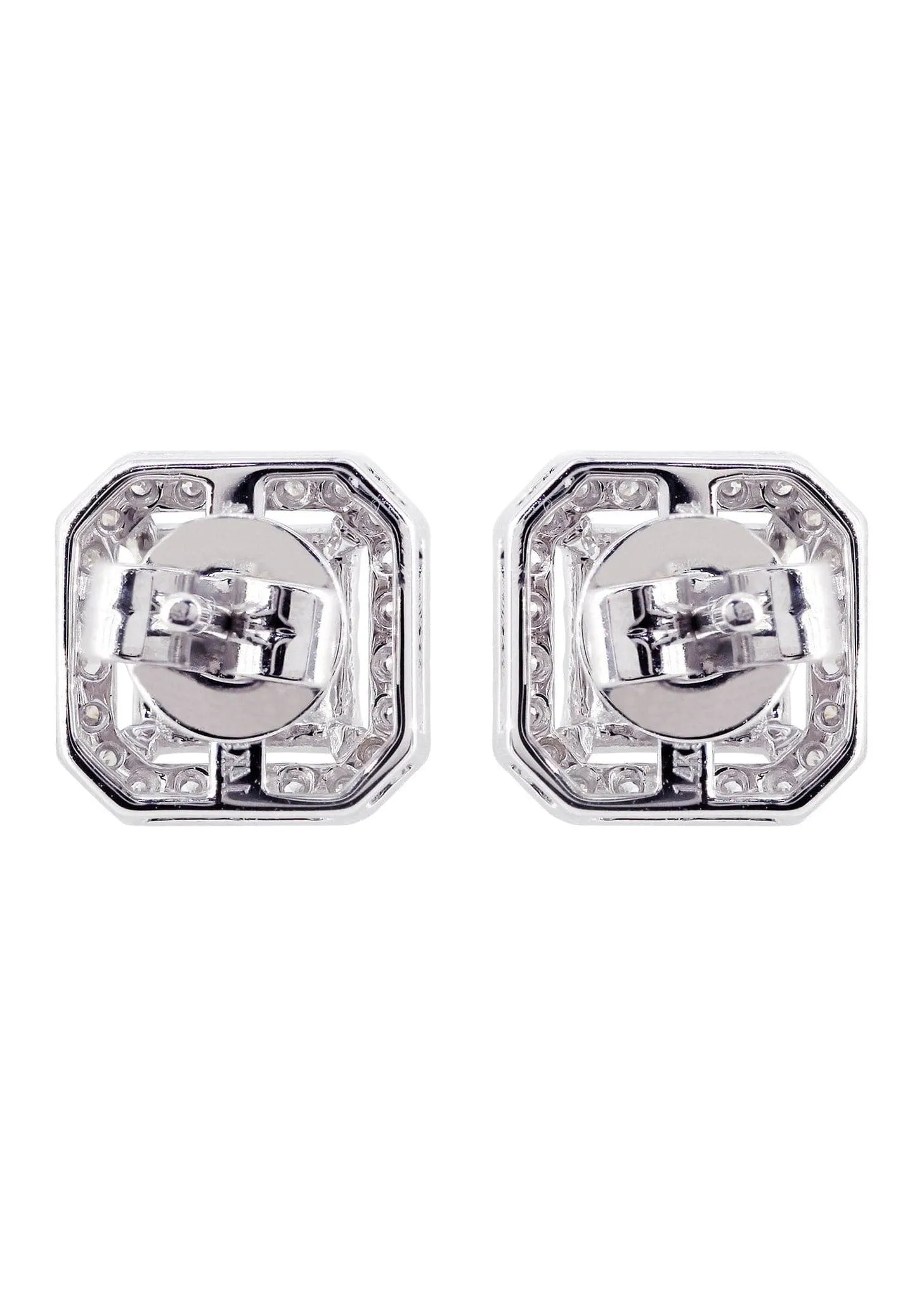 Diamond Stud Earrings For Men | 14K White Gold | 0.86 Carats