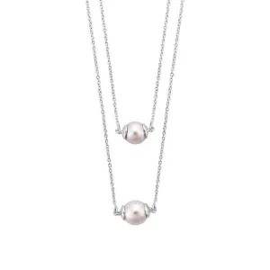 Double Pearl Pendant Necklace