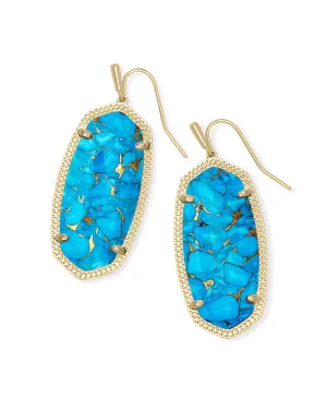 Elle Drop Earrings in Bronze Veined Turquoise