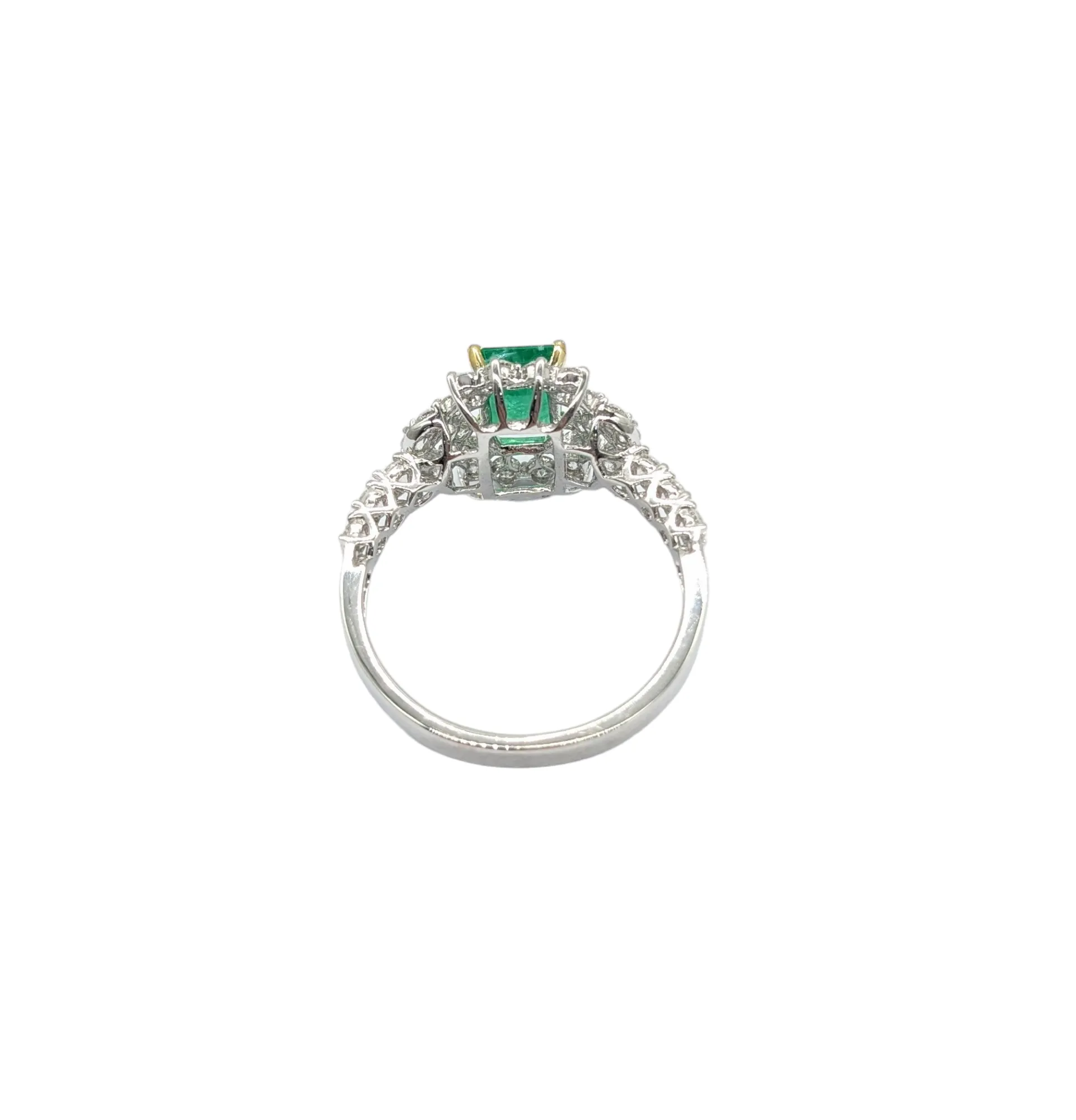 Emerald and Diamond Ladies Fashion Ring